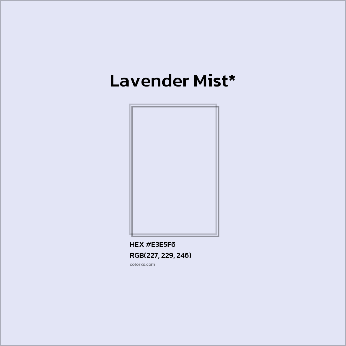 HEX #E3E5F6 Color Name, Color Code, Palettes, Similar Paints, Images