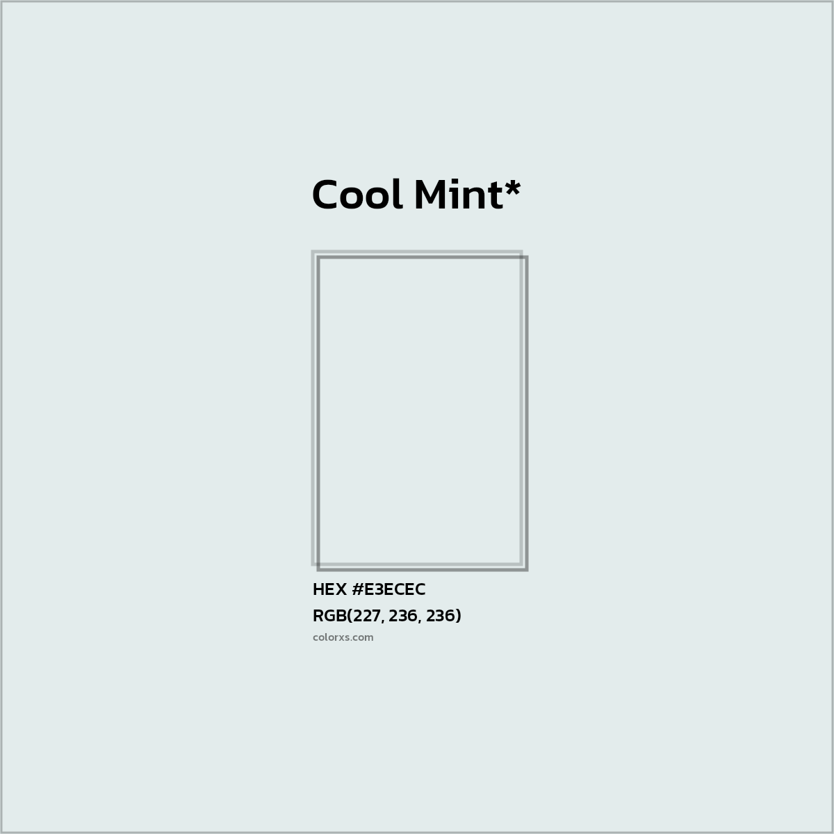 HEX #E3ECEC Color Name, Color Code, Palettes, Similar Paints, Images