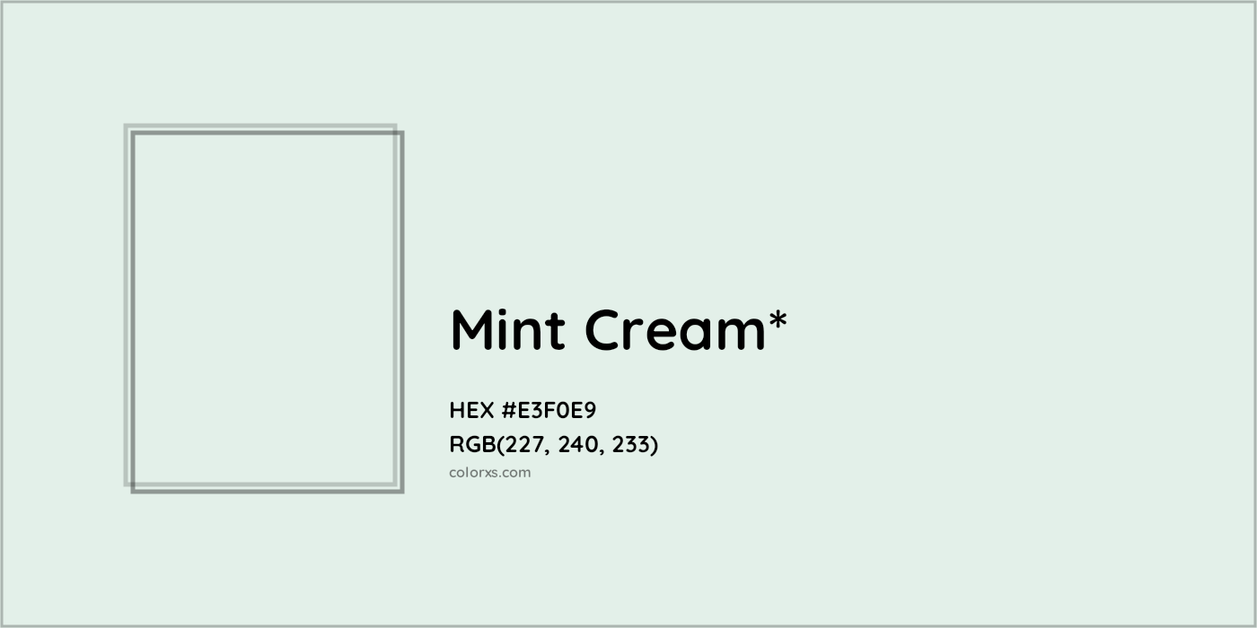 HEX #E3F0E9 Color Name, Color Code, Palettes, Similar Paints, Images