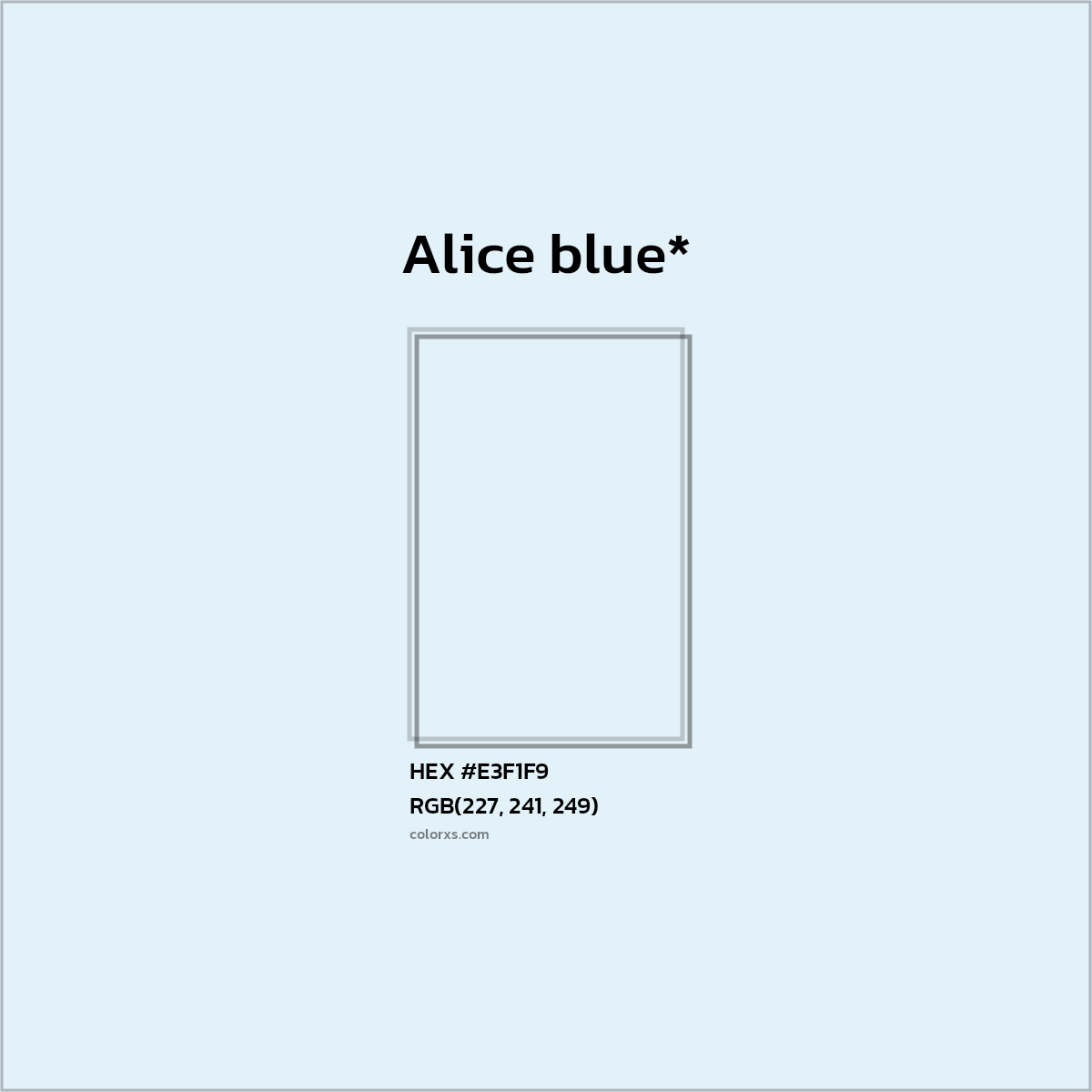 HEX #E3F1F9 Color Name, Color Code, Palettes, Similar Paints, Images