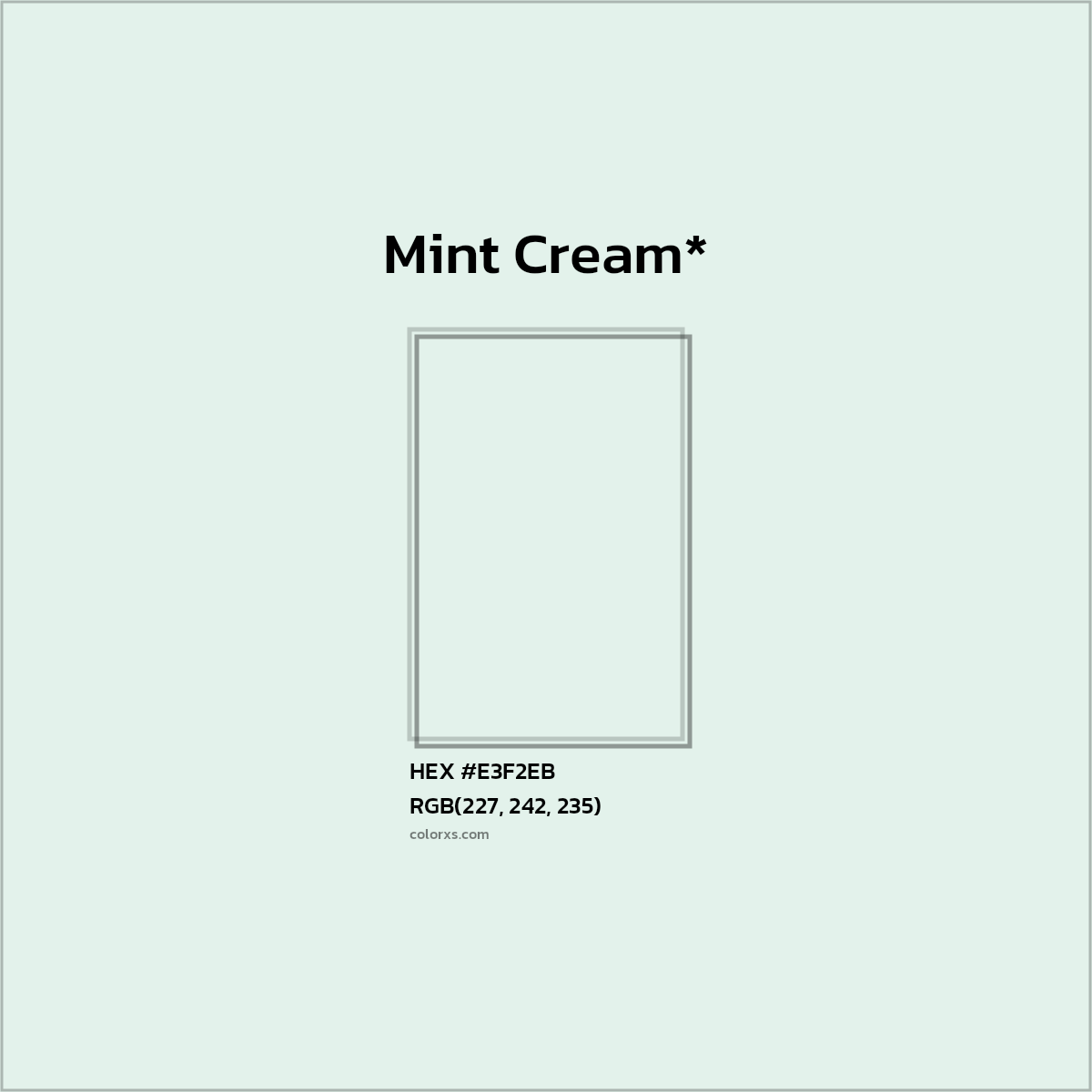 HEX #E3F2EB Color Name, Color Code, Palettes, Similar Paints, Images