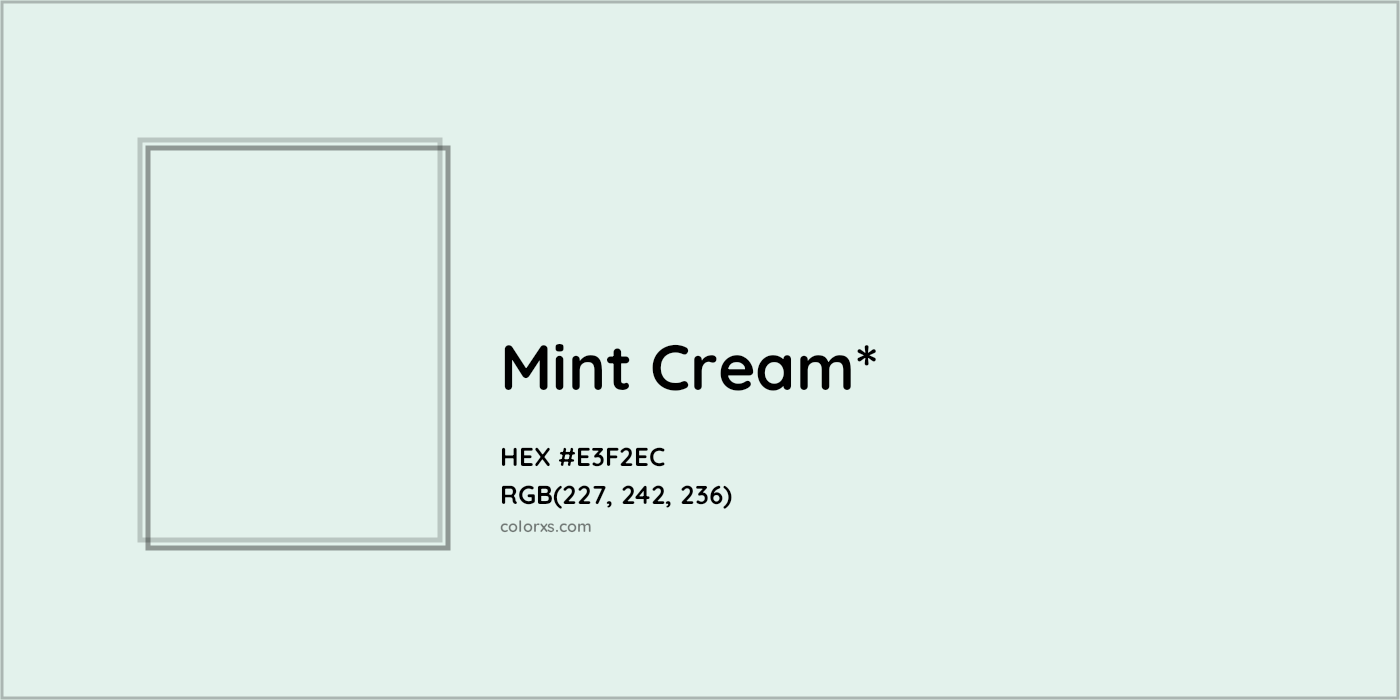 HEX #E3F2EC Color Name, Color Code, Palettes, Similar Paints, Images