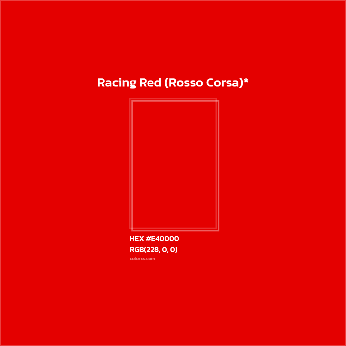 HEX #E40000 Color Name, Color Code, Palettes, Similar Paints, Images