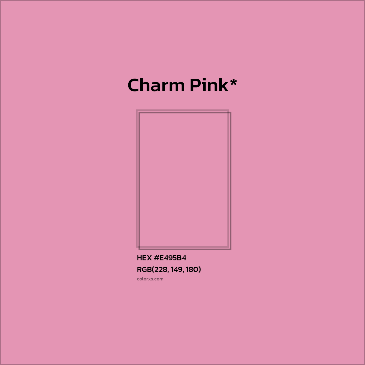 HEX #E495B4 Color Name, Color Code, Palettes, Similar Paints, Images