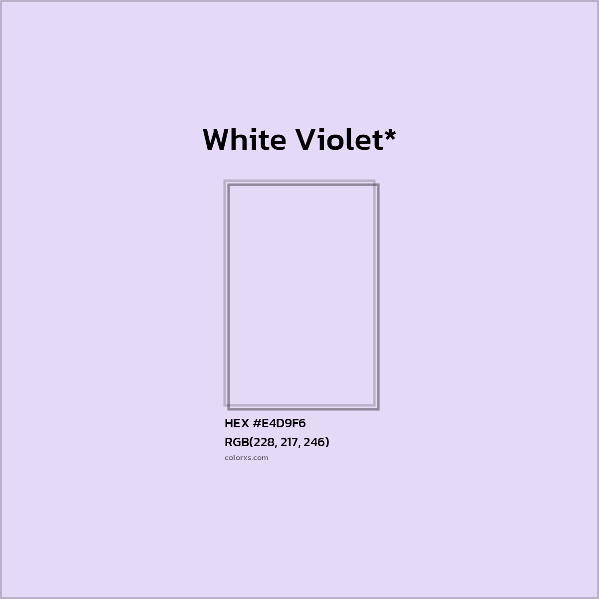 HEX #E4D9F6 Color Name, Color Code, Palettes, Similar Paints, Images