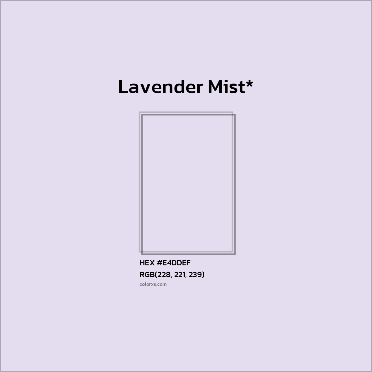 HEX #E4DDEF Color Name, Color Code, Palettes, Similar Paints, Images