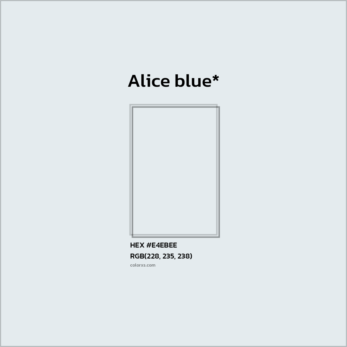 HEX #E4EBEE Color Name, Color Code, Palettes, Similar Paints, Images