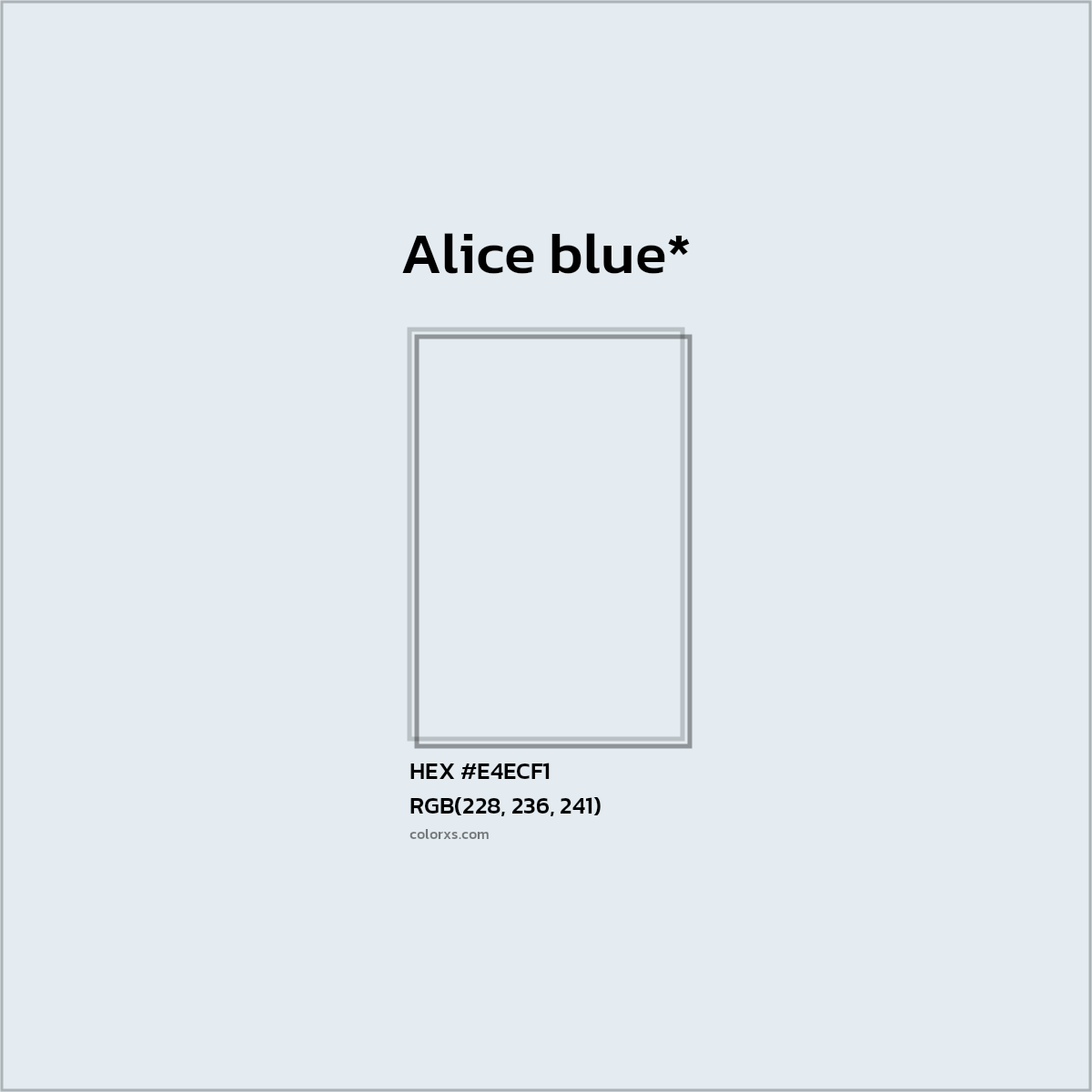 HEX #E4ECF1 Color Name, Color Code, Palettes, Similar Paints, Images