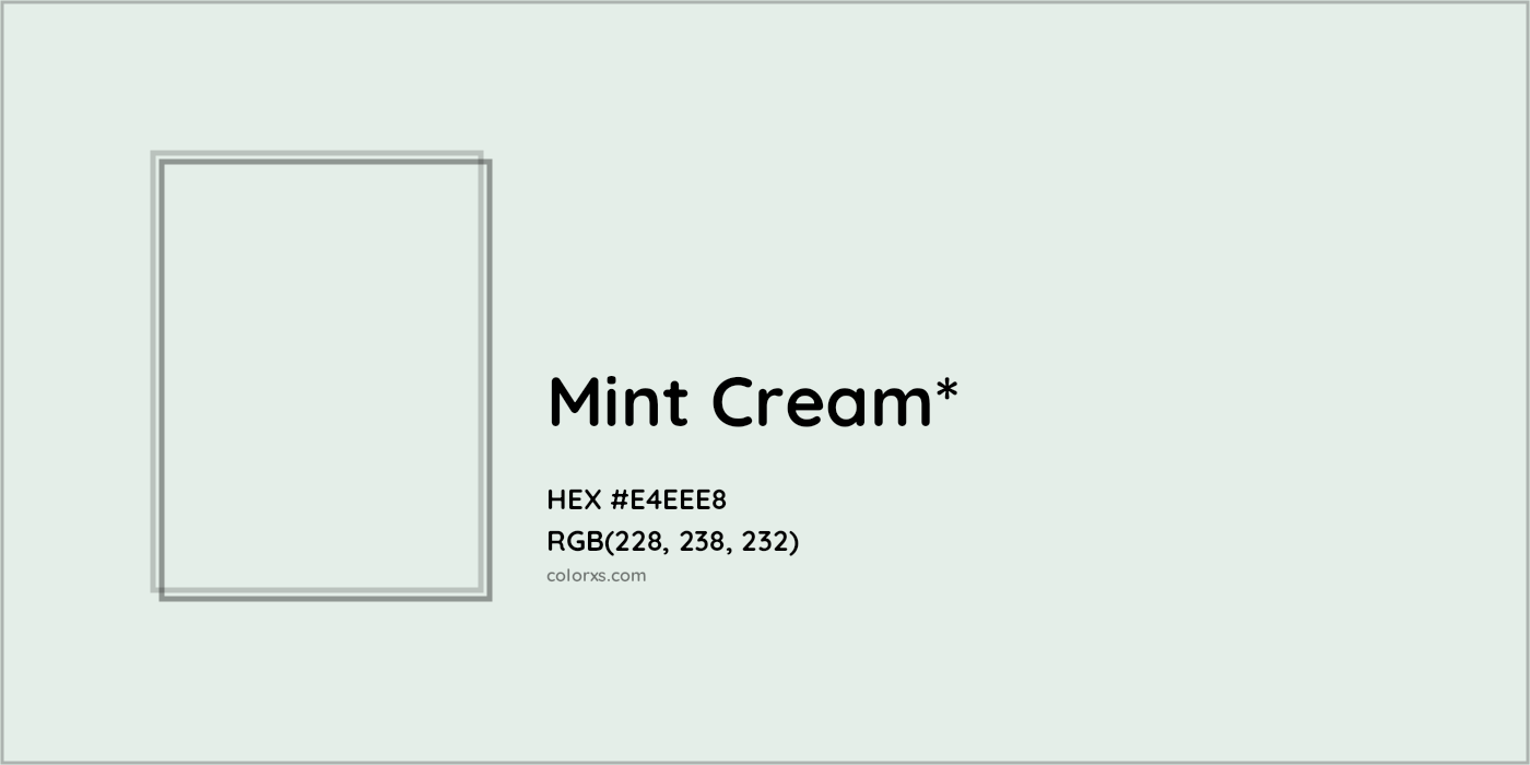 HEX #E4EEE8 Color Name, Color Code, Palettes, Similar Paints, Images