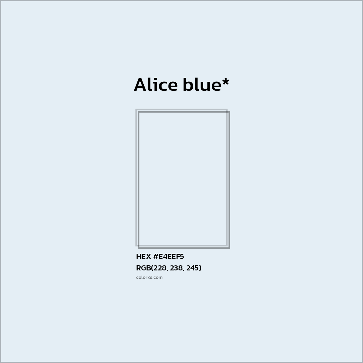 HEX #E4EEF5 Color Name, Color Code, Palettes, Similar Paints, Images