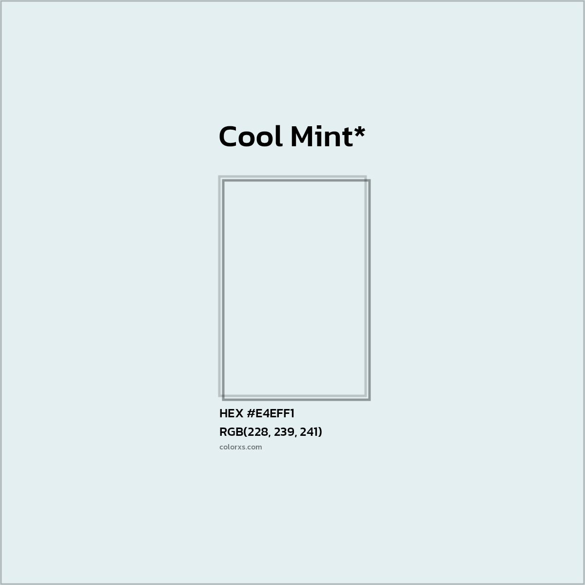 HEX #E4EFF1 Color Name, Color Code, Palettes, Similar Paints, Images