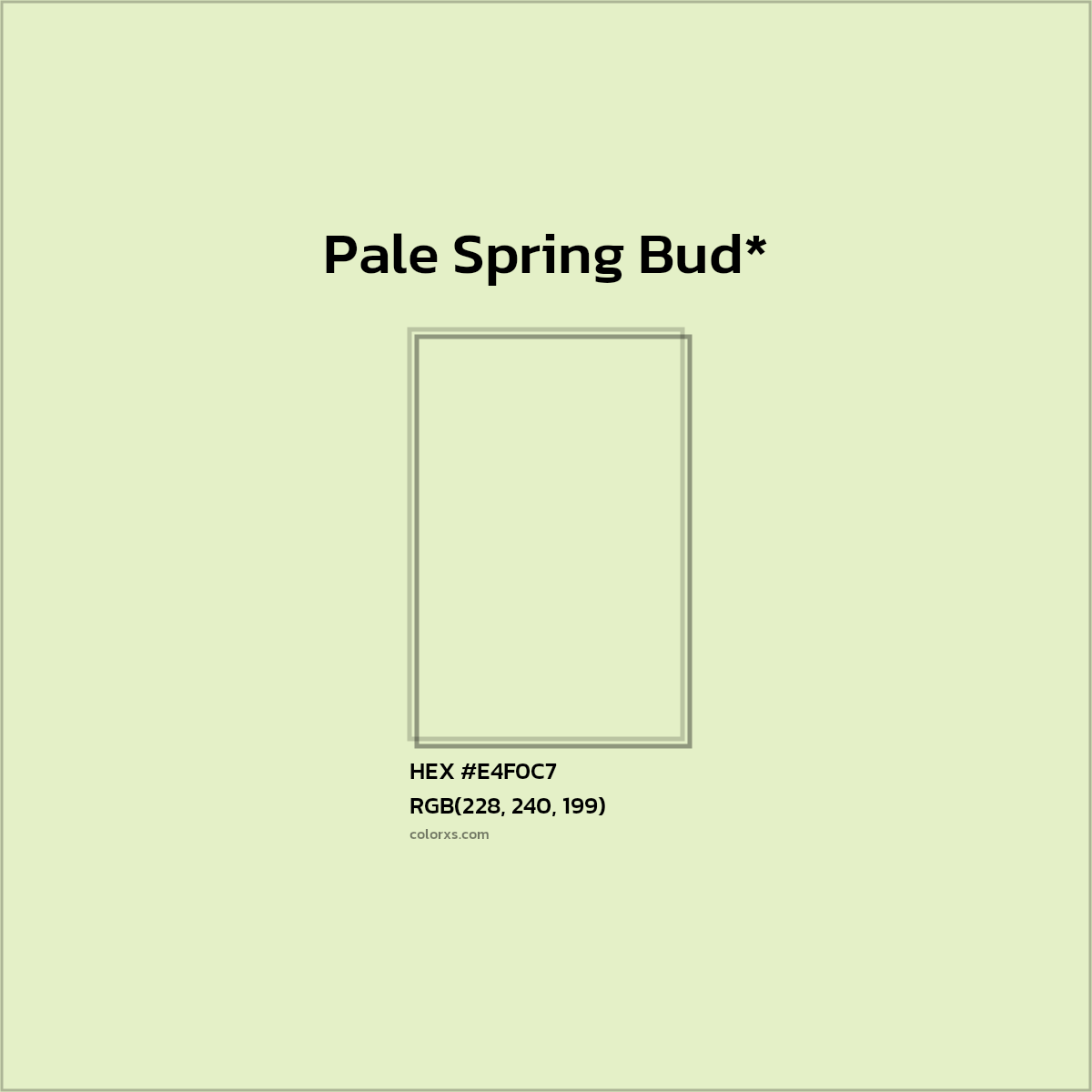 HEX #E4F0C7 Color Name, Color Code, Palettes, Similar Paints, Images