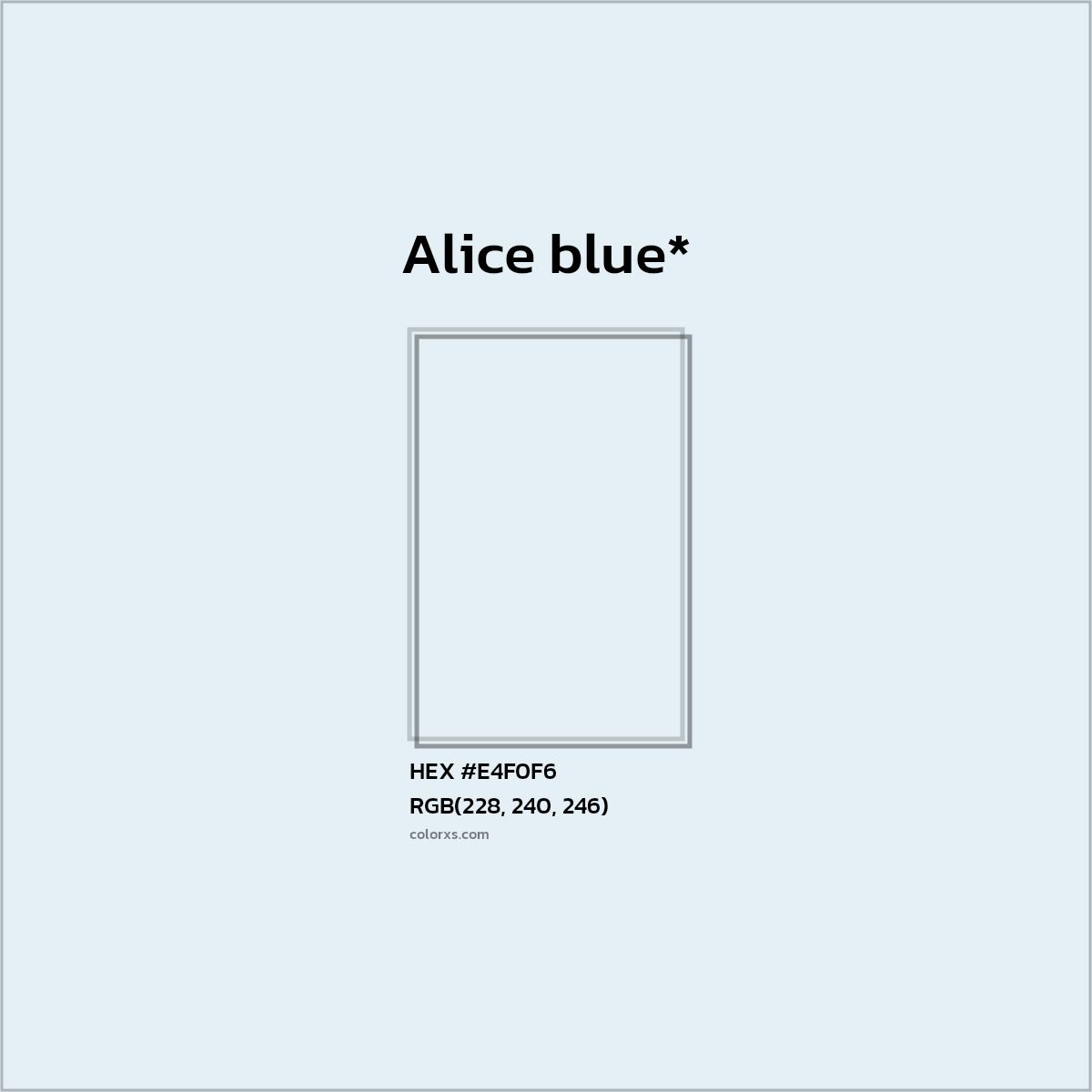 HEX #E4F0F6 Color Name, Color Code, Palettes, Similar Paints, Images