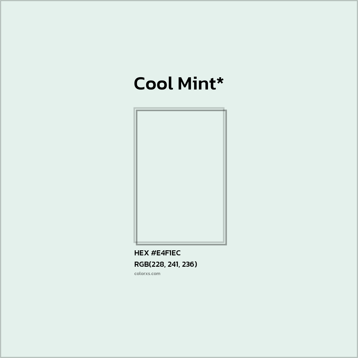 HEX #E4F1EC Color Name, Color Code, Palettes, Similar Paints, Images