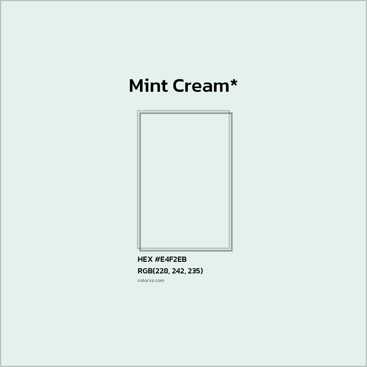HEX #E4F2EB Color Name, Color Code, Palettes, Similar Paints, Images