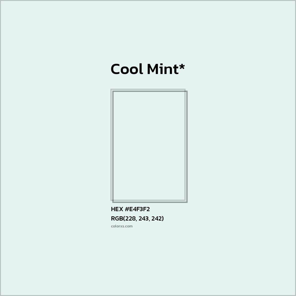 HEX #E4F3F2 Color Name, Color Code, Palettes, Similar Paints, Images