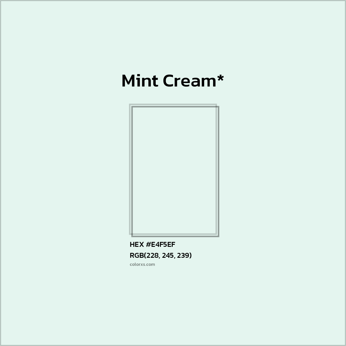 HEX #E4F5EF Color Name, Color Code, Palettes, Similar Paints, Images