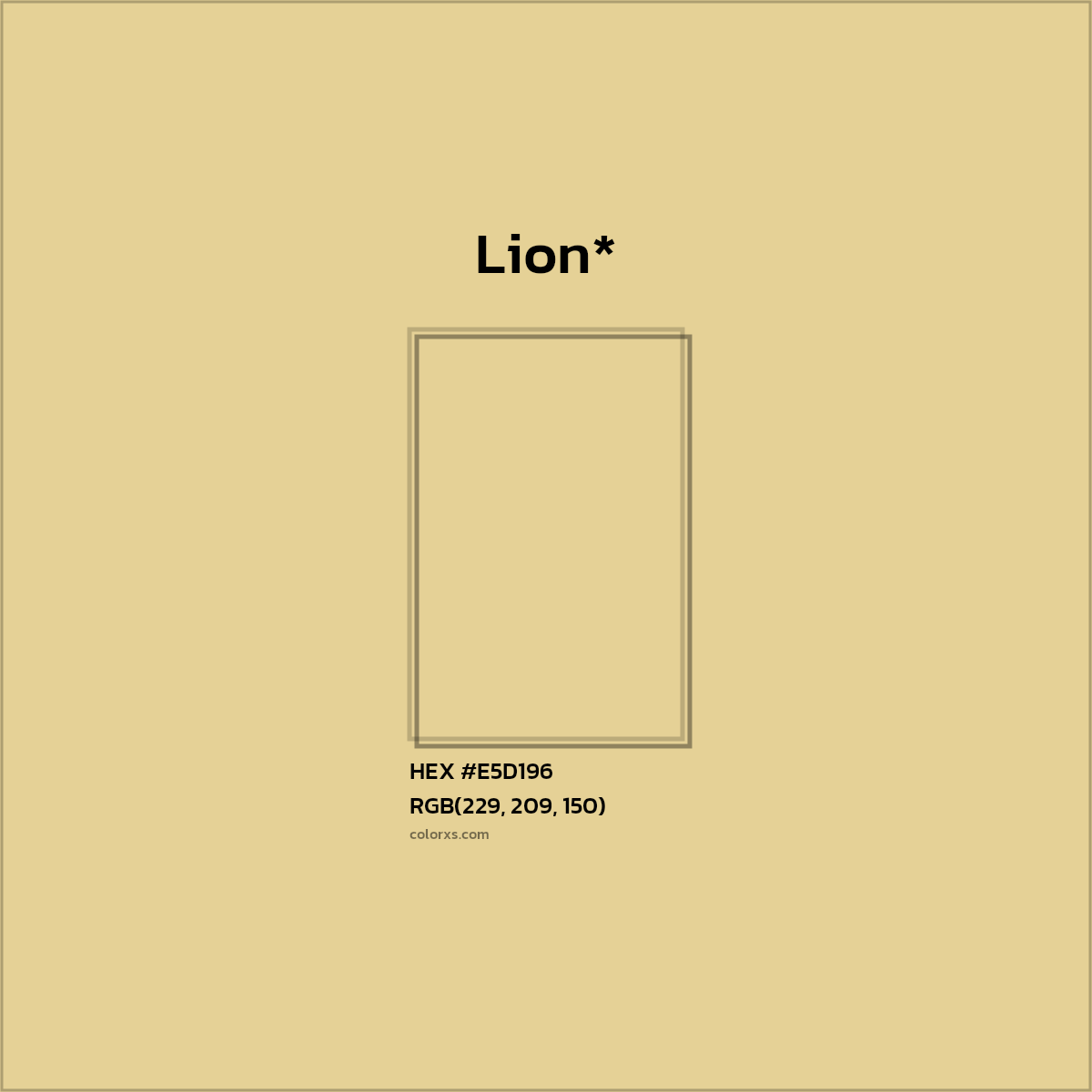 HEX #E5D196 Color Name, Color Code, Palettes, Similar Paints, Images