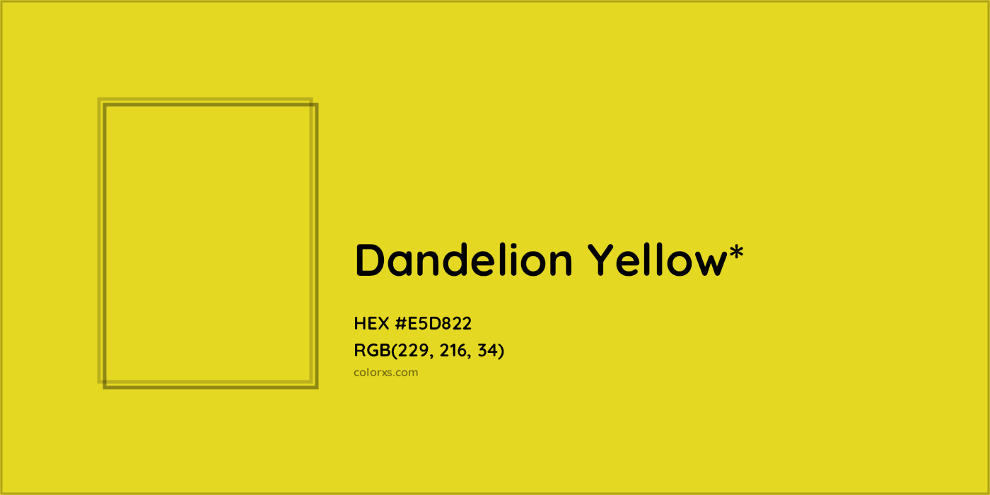 HEX #E5D822 Color Name, Color Code, Palettes, Similar Paints, Images