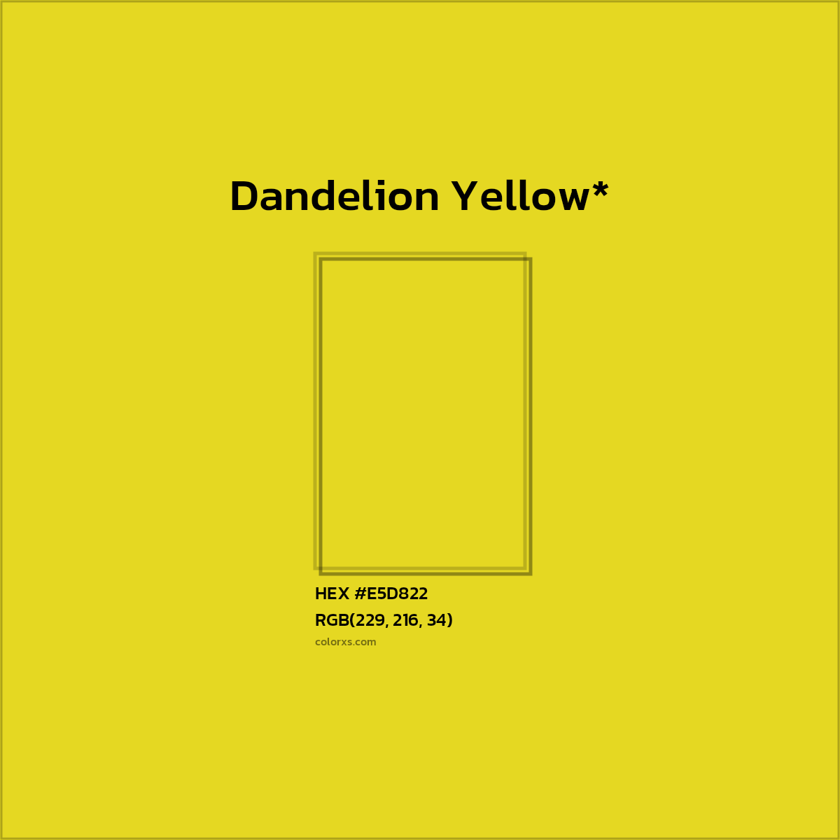 HEX #E5D822 Color Name, Color Code, Palettes, Similar Paints, Images