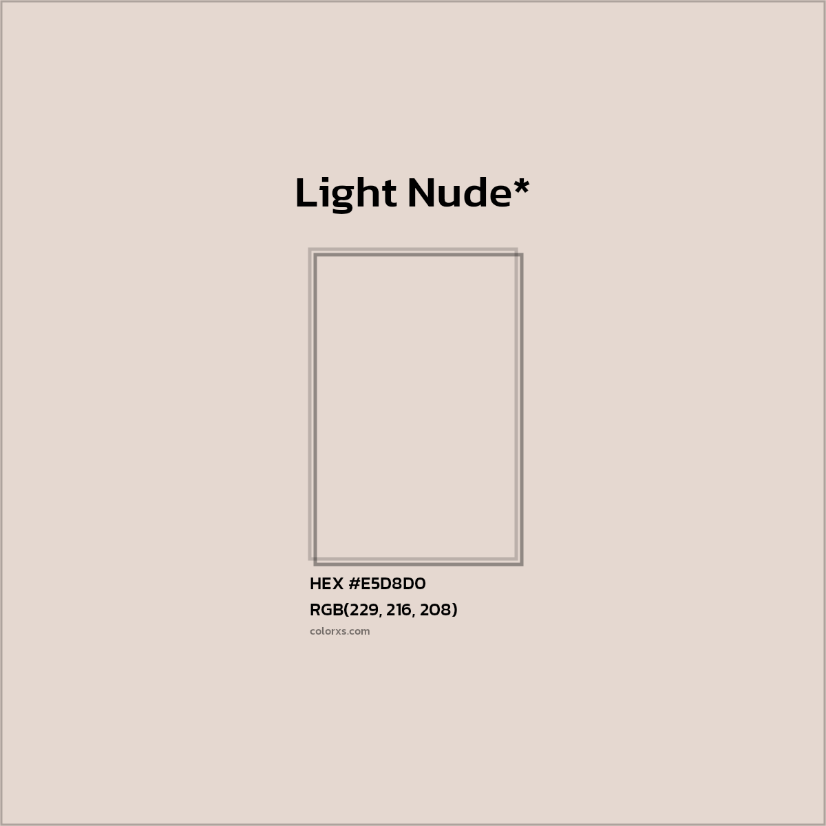 HEX #E5D8D0 Color Name, Color Code, Palettes, Similar Paints, Images