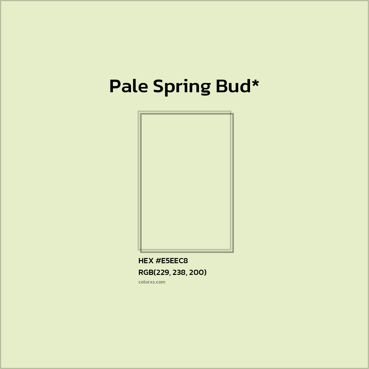 HEX #E5EEC8 Color Name, Color Code, Palettes, Similar Paints, Images
