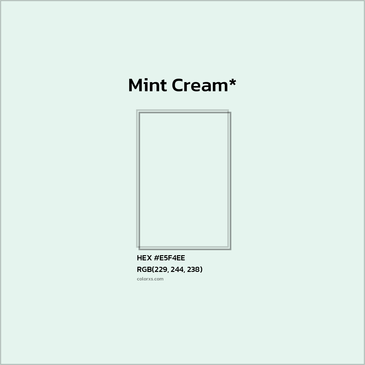 HEX #E5F4EE Color Name, Color Code, Palettes, Similar Paints, Images