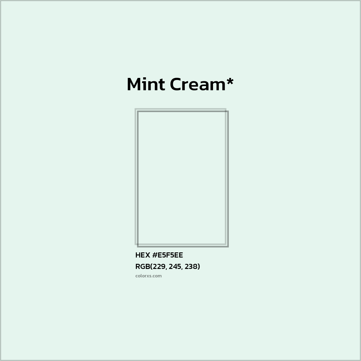 HEX #E5F5EE Color Name, Color Code, Palettes, Similar Paints, Images