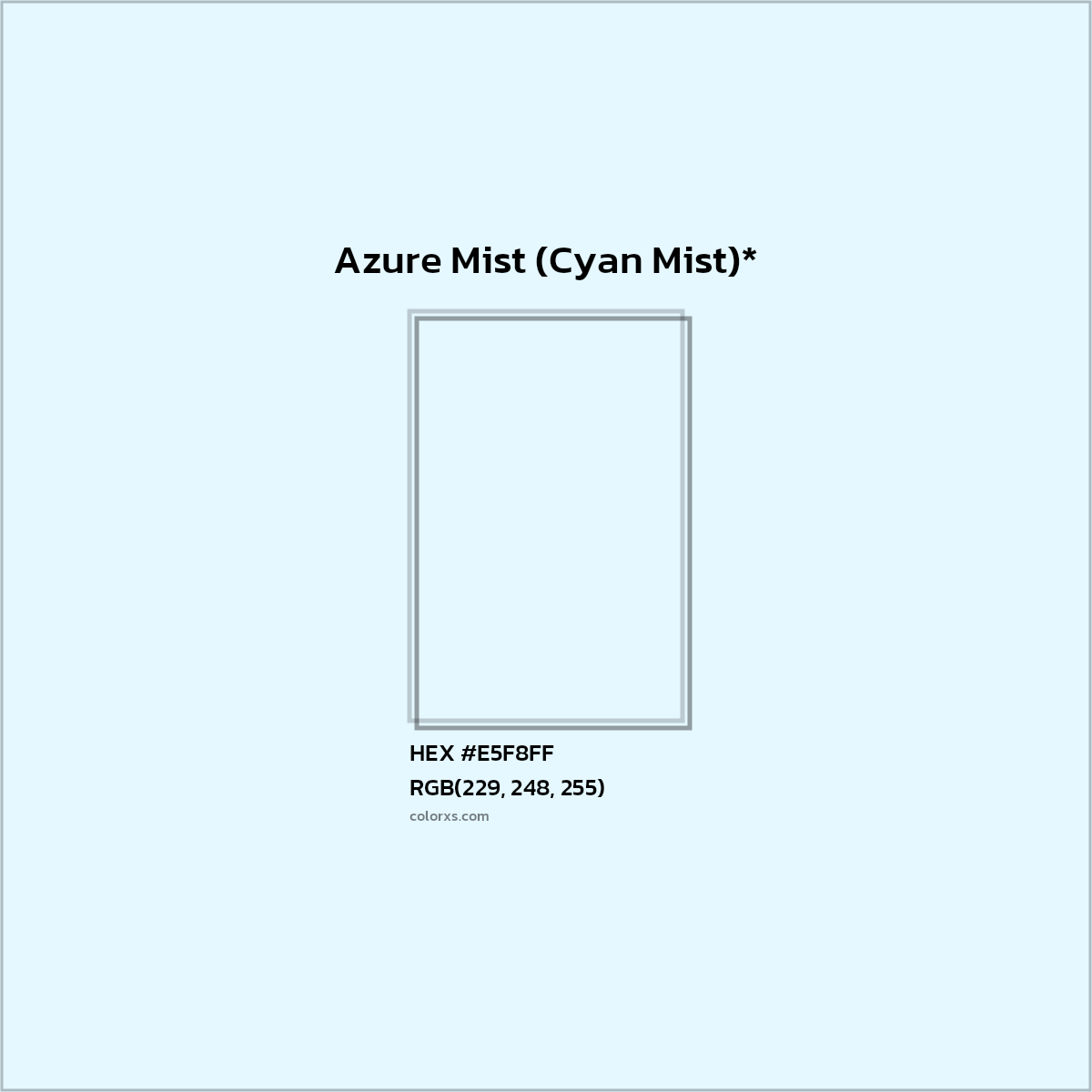 HEX #E5F8FF Color Name, Color Code, Palettes, Similar Paints, Images