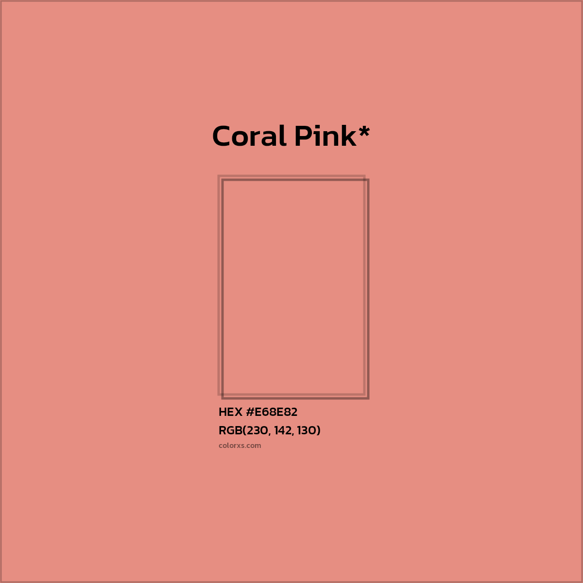 HEX #E68E82 Color Name, Color Code, Palettes, Similar Paints, Images