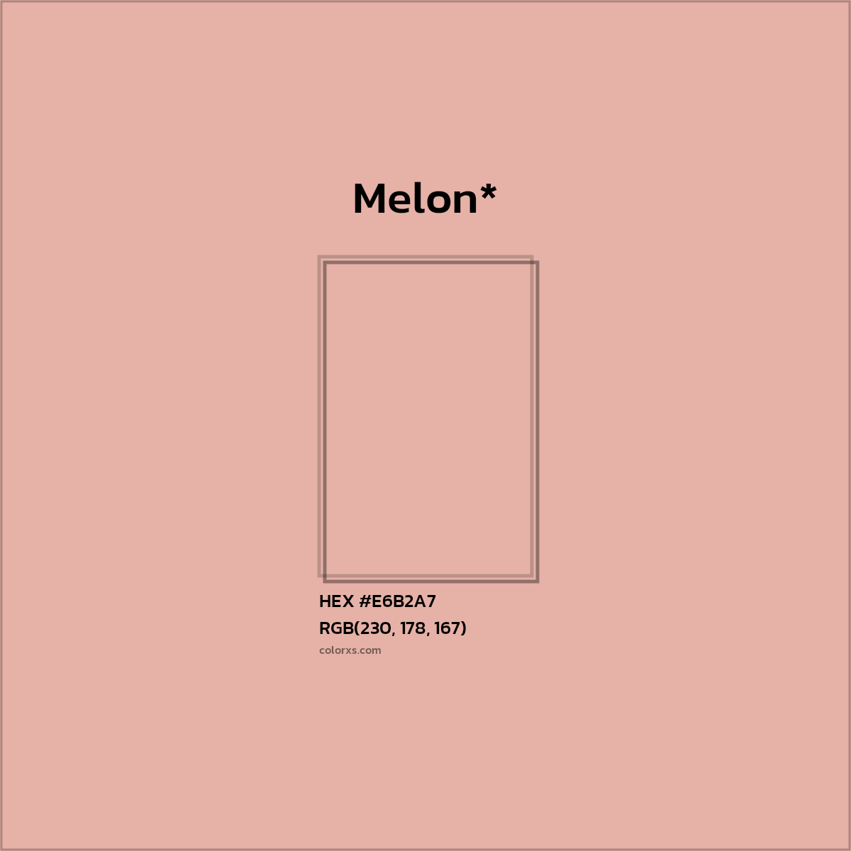 HEX #E6B2A7 Color Name, Color Code, Palettes, Similar Paints, Images