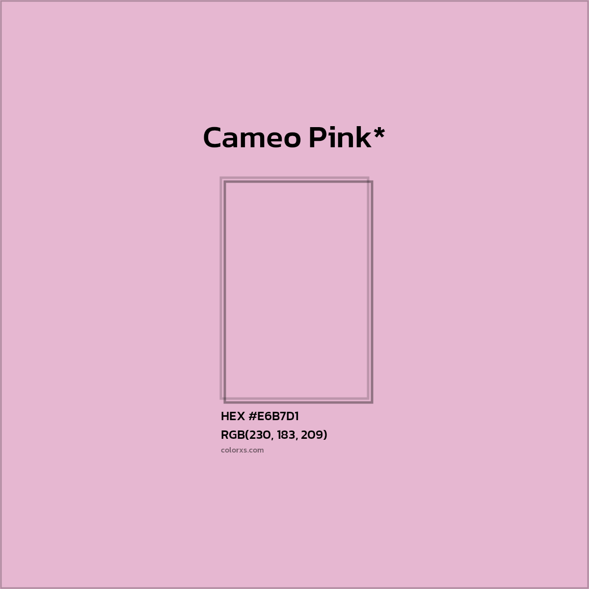 HEX #E6B7D1 Color Name, Color Code, Palettes, Similar Paints, Images