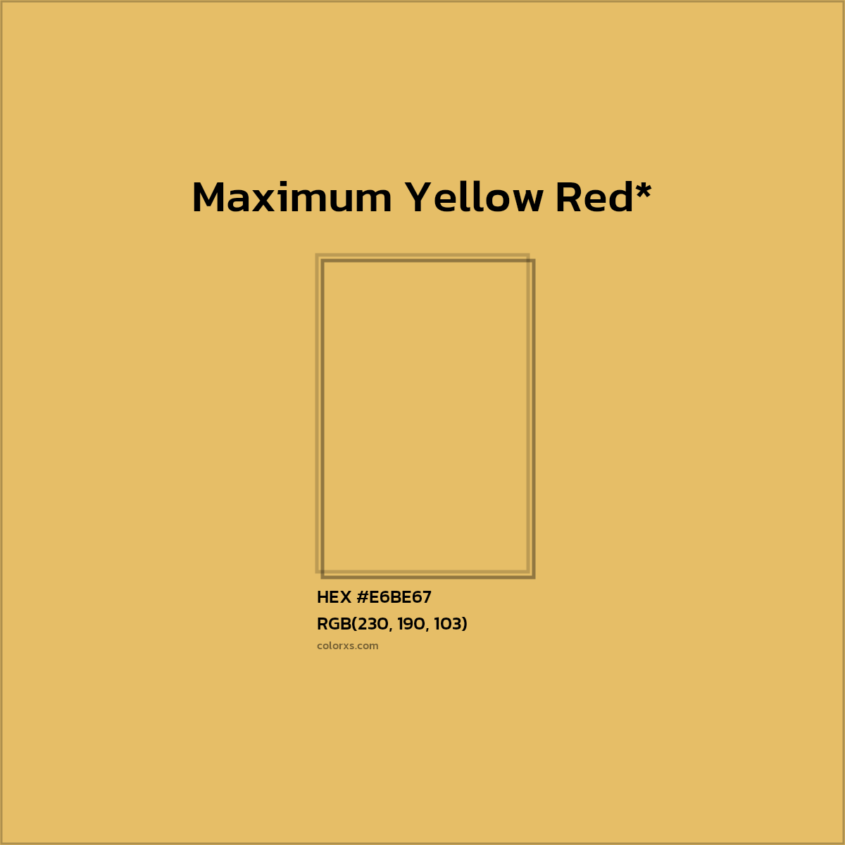 HEX #E6BE67 Color Name, Color Code, Palettes, Similar Paints, Images