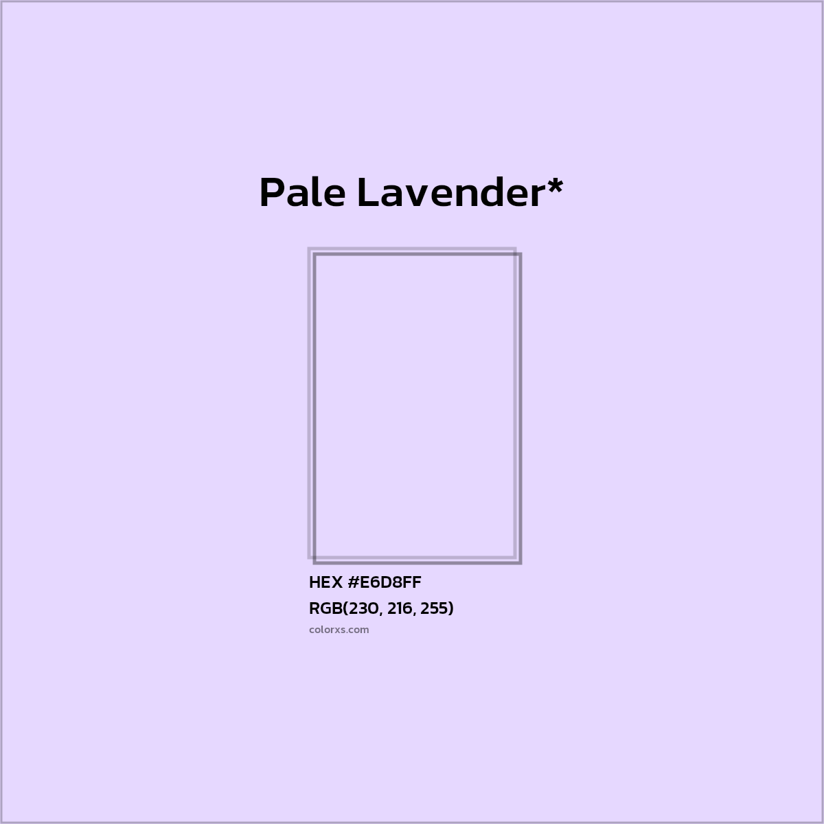 HEX #E6D8FF Color Name, Color Code, Palettes, Similar Paints, Images