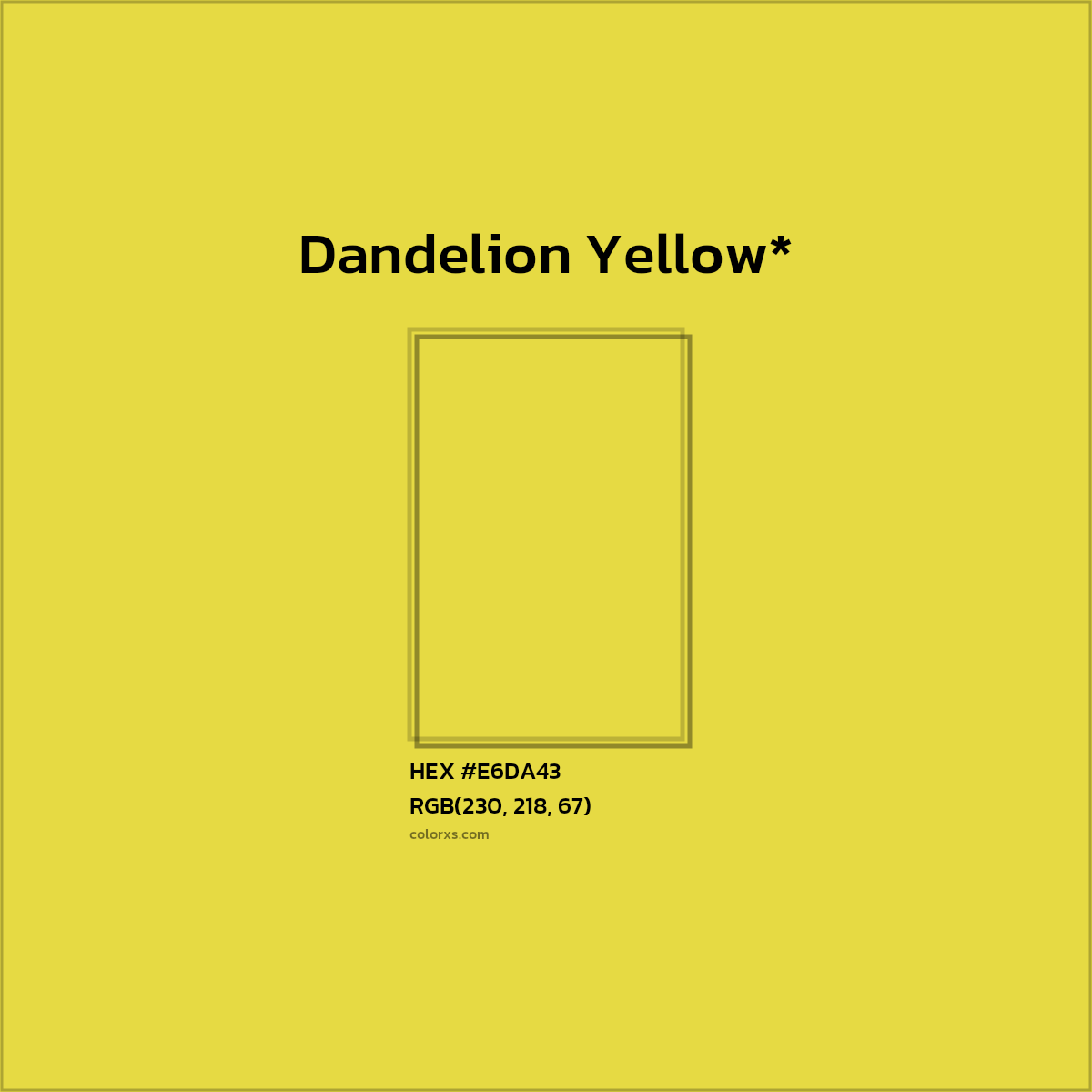 HEX #E6DA43 Color Name, Color Code, Palettes, Similar Paints, Images