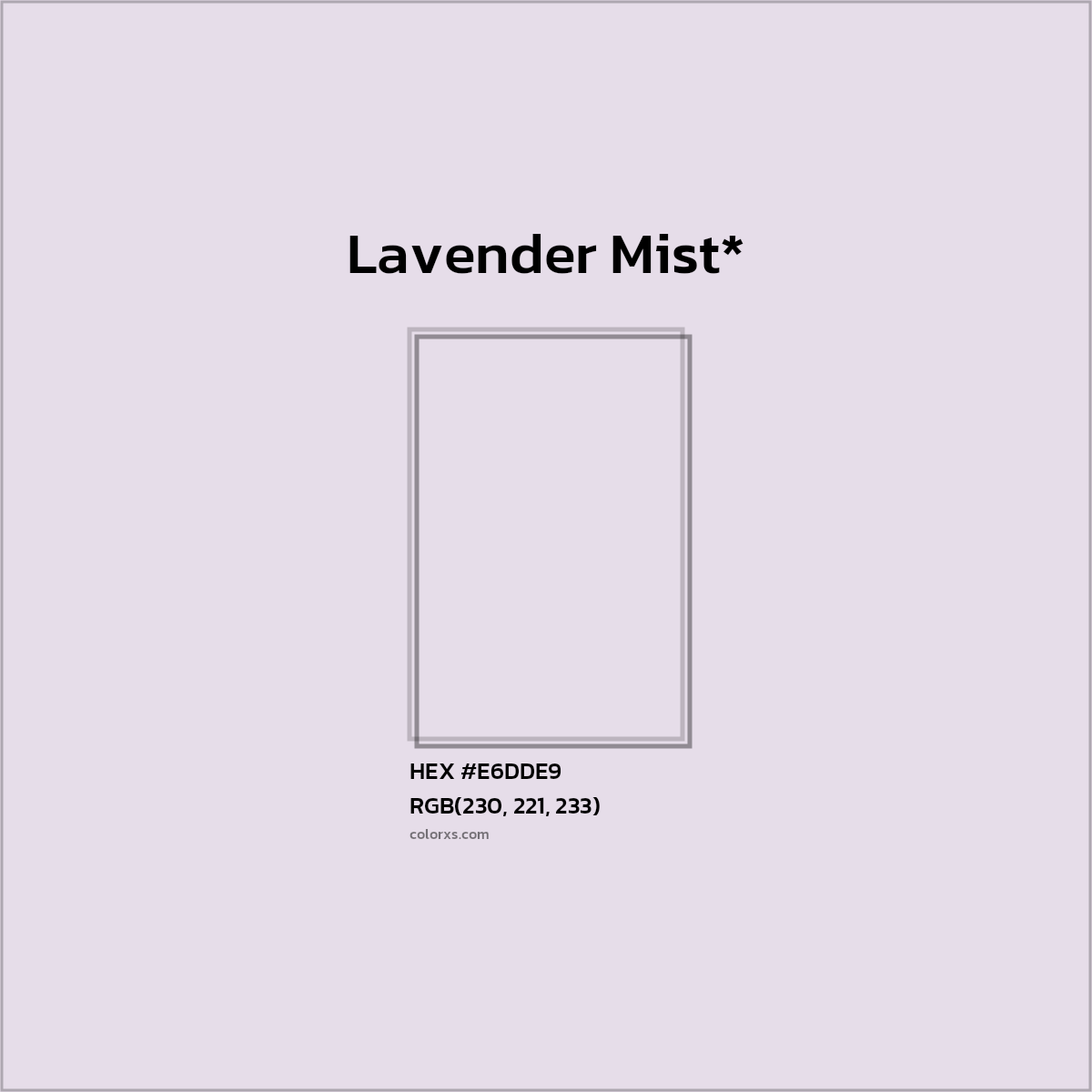 HEX #E6DDE9 Color Name, Color Code, Palettes, Similar Paints, Images