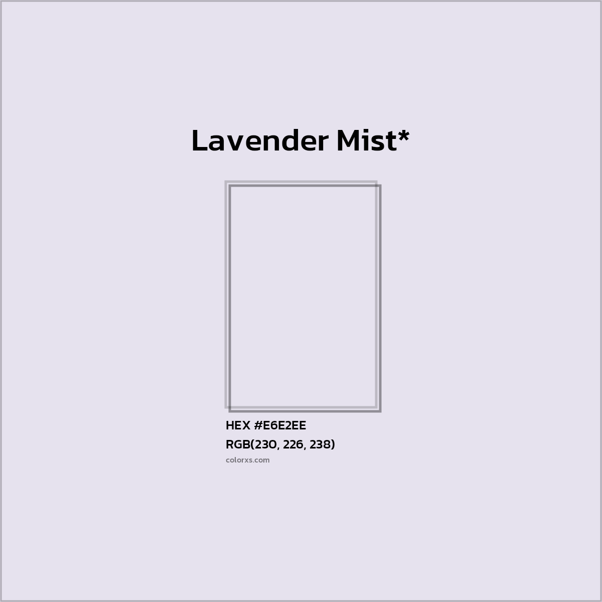 HEX #E6E2EE Color Name, Color Code, Palettes, Similar Paints, Images