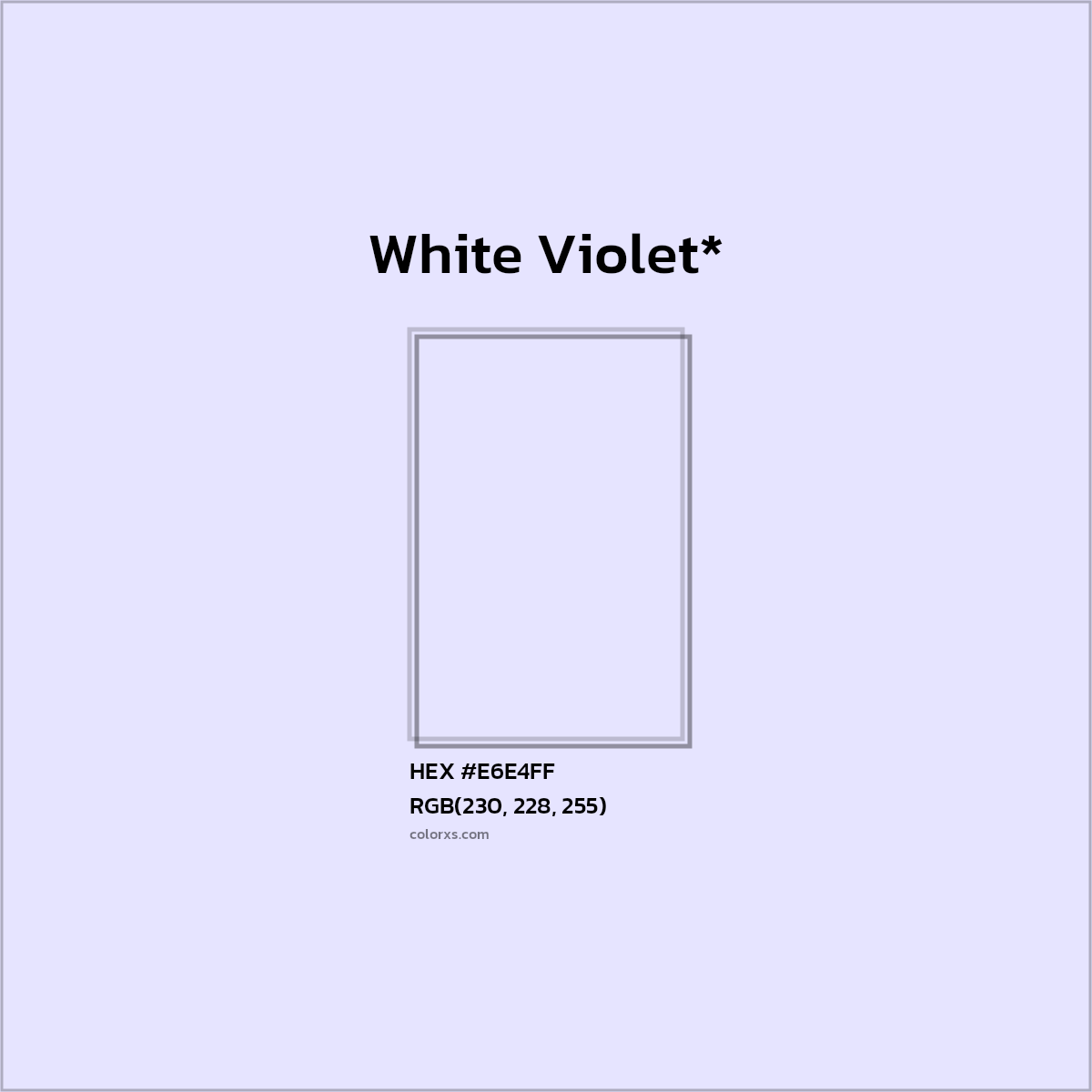 HEX #E6E4FF Color Name, Color Code, Palettes, Similar Paints, Images