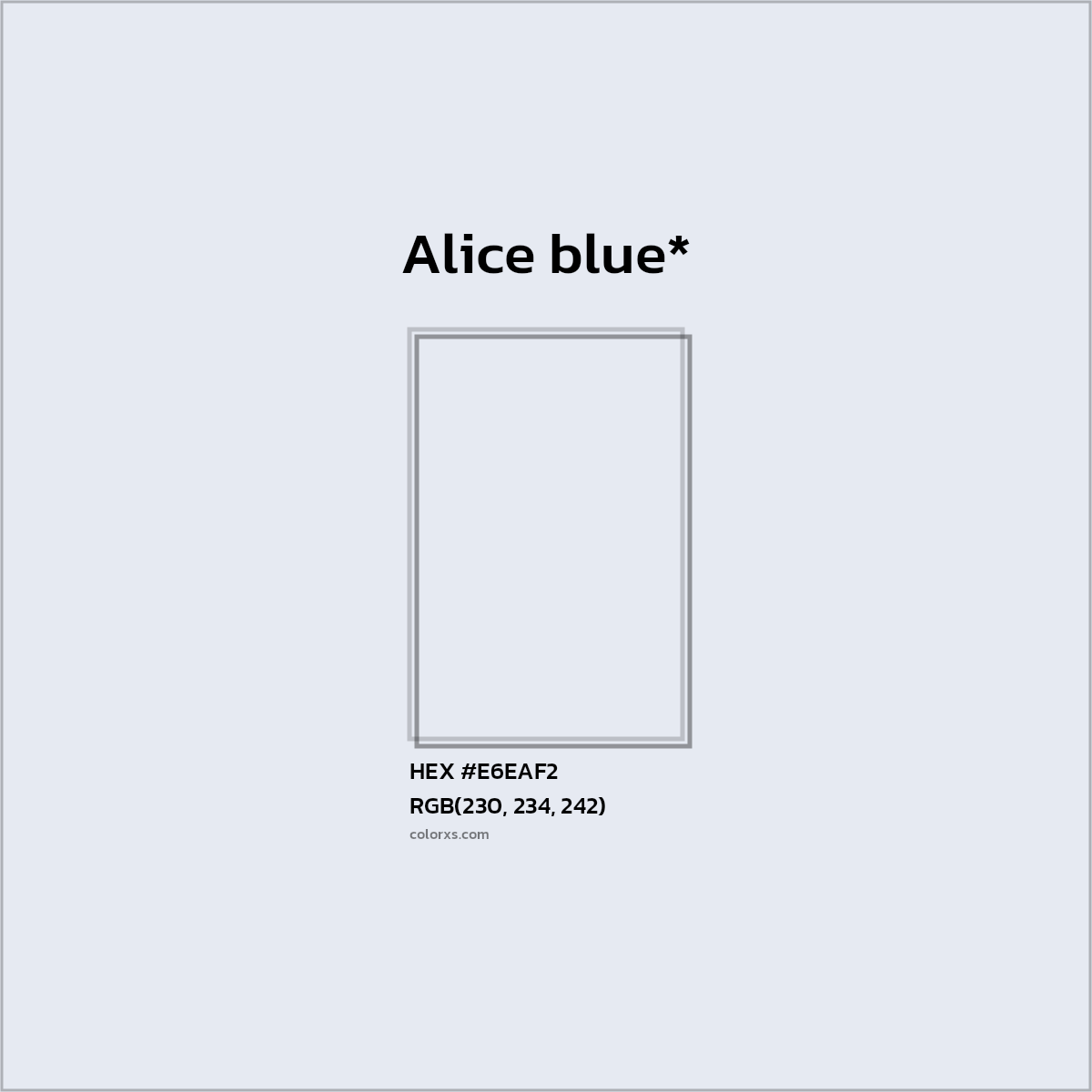 HEX #E6EAF2 Color Name, Color Code, Palettes, Similar Paints, Images