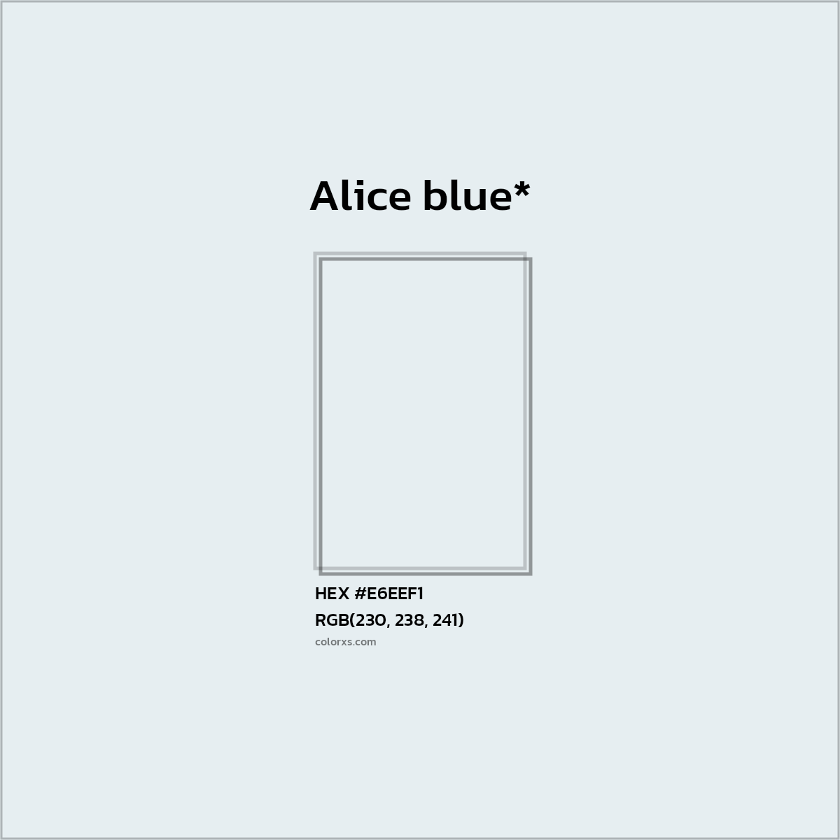 HEX #E6EEF1 Color Name, Color Code, Palettes, Similar Paints, Images