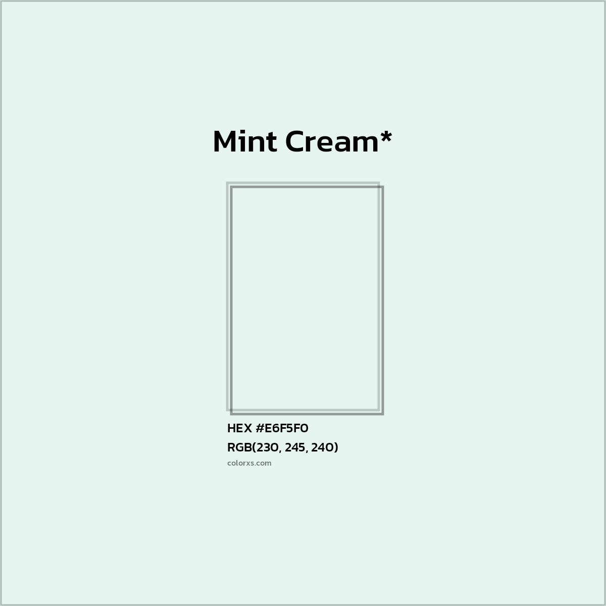 HEX #E6F5F0 Color Name, Color Code, Palettes, Similar Paints, Images