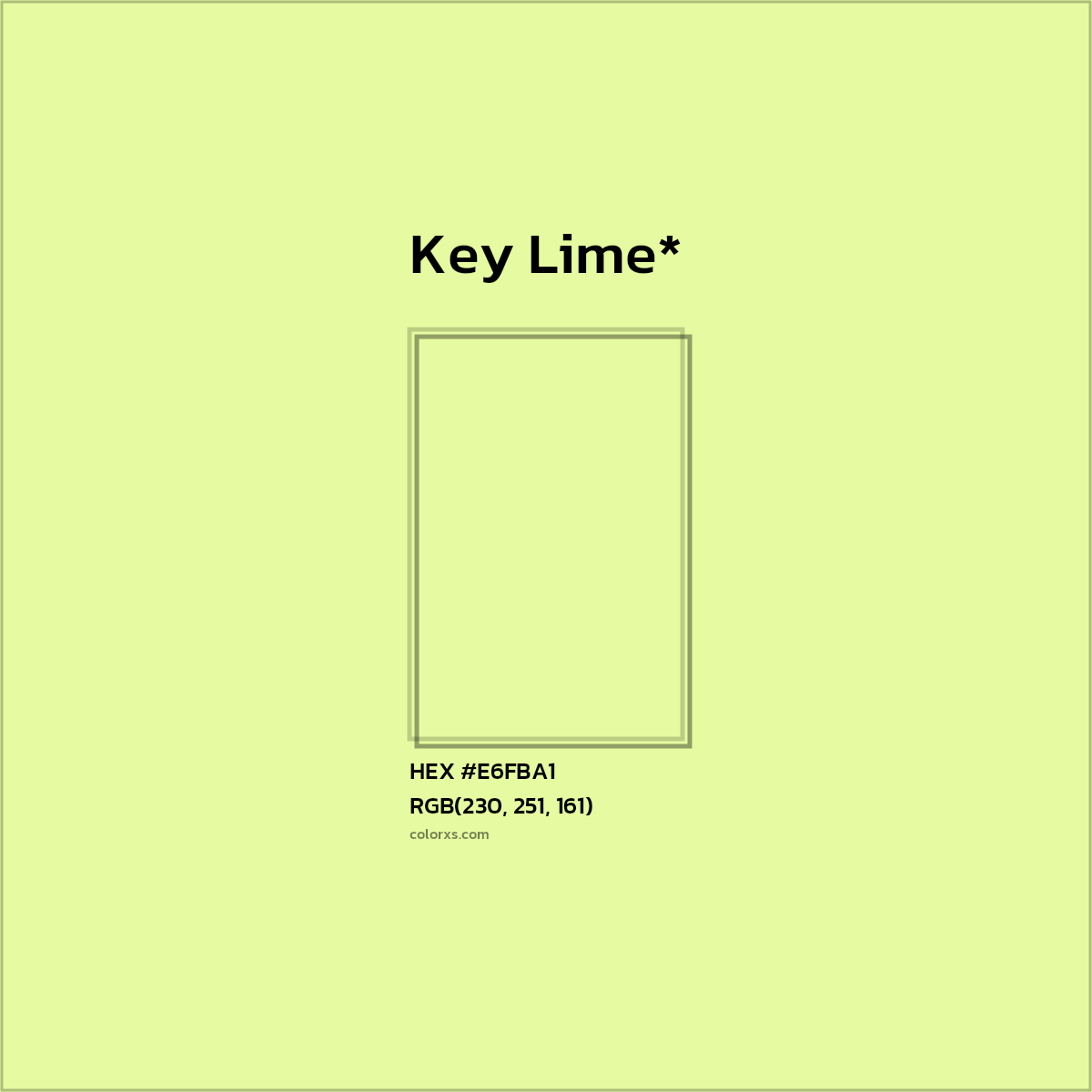 HEX #E6FBA1 Color Name, Color Code, Palettes, Similar Paints, Images