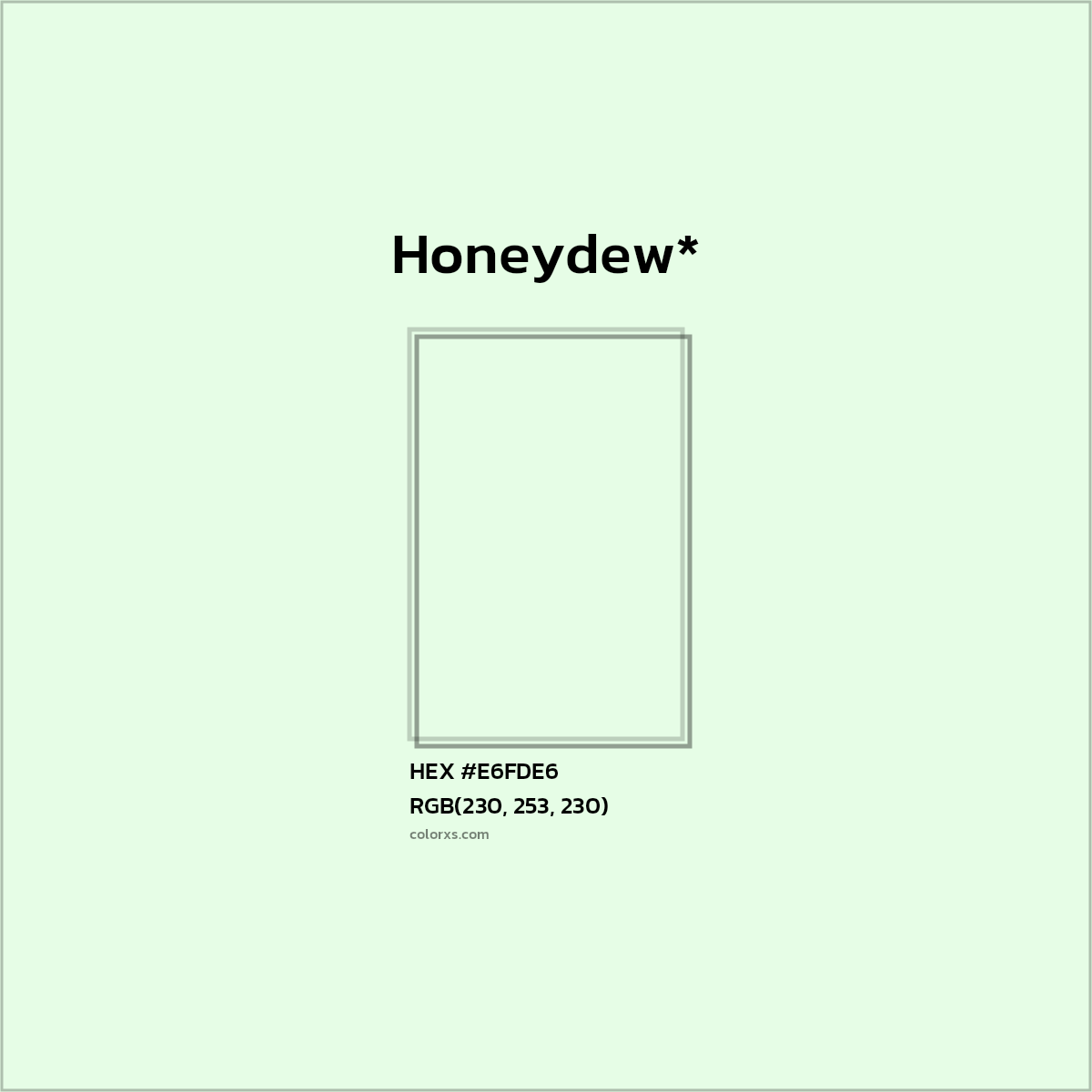 HEX #E6FDE6 Color Name, Color Code, Palettes, Similar Paints, Images