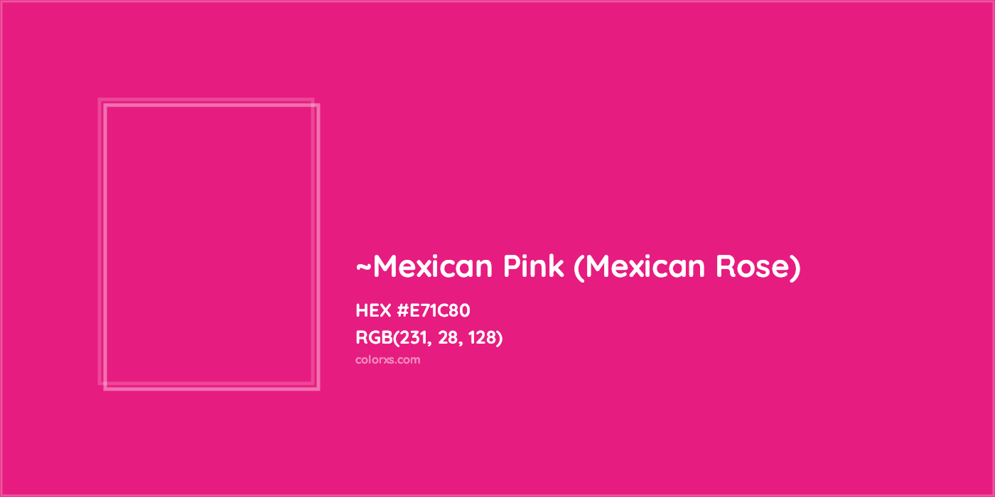 HEX #E71C80 Color Name, Color Code, Palettes, Similar Paints, Images