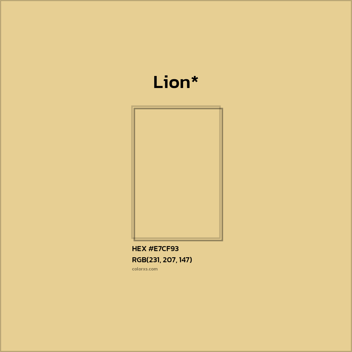 HEX #E7CF93 Color Name, Color Code, Palettes, Similar Paints, Images