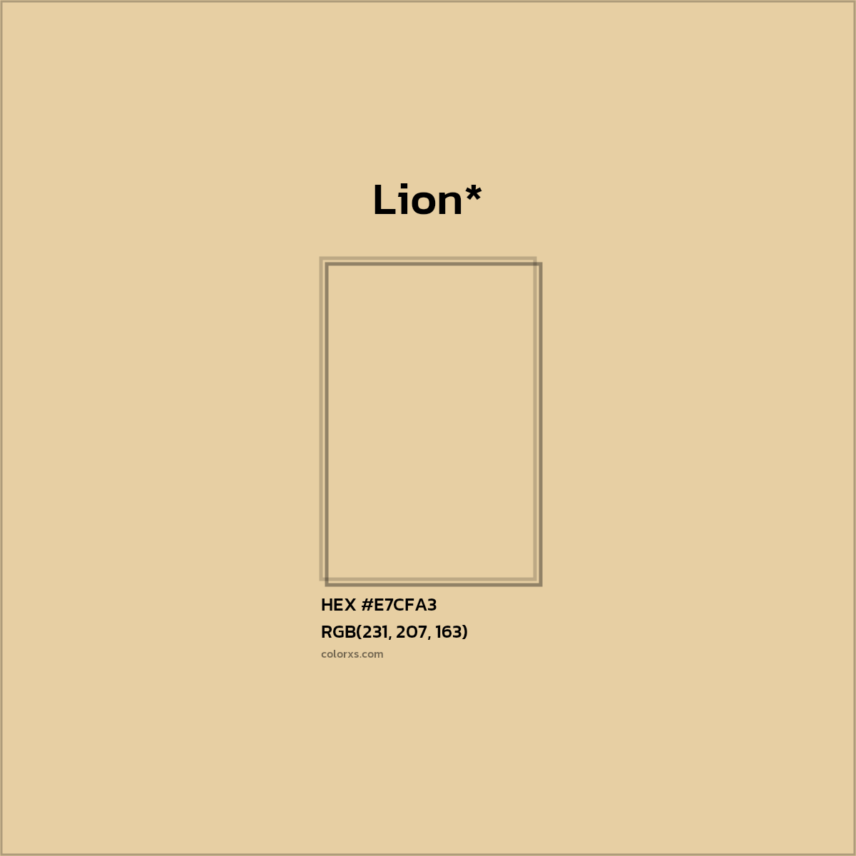 HEX #E7CFA3 Color Name, Color Code, Palettes, Similar Paints, Images