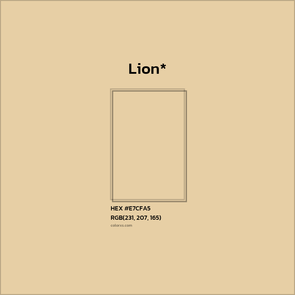 HEX #E7CFA5 Color Name, Color Code, Palettes, Similar Paints, Images