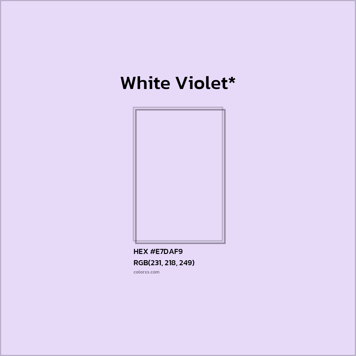 HEX #E7DAF9 Color Name, Color Code, Palettes, Similar Paints, Images