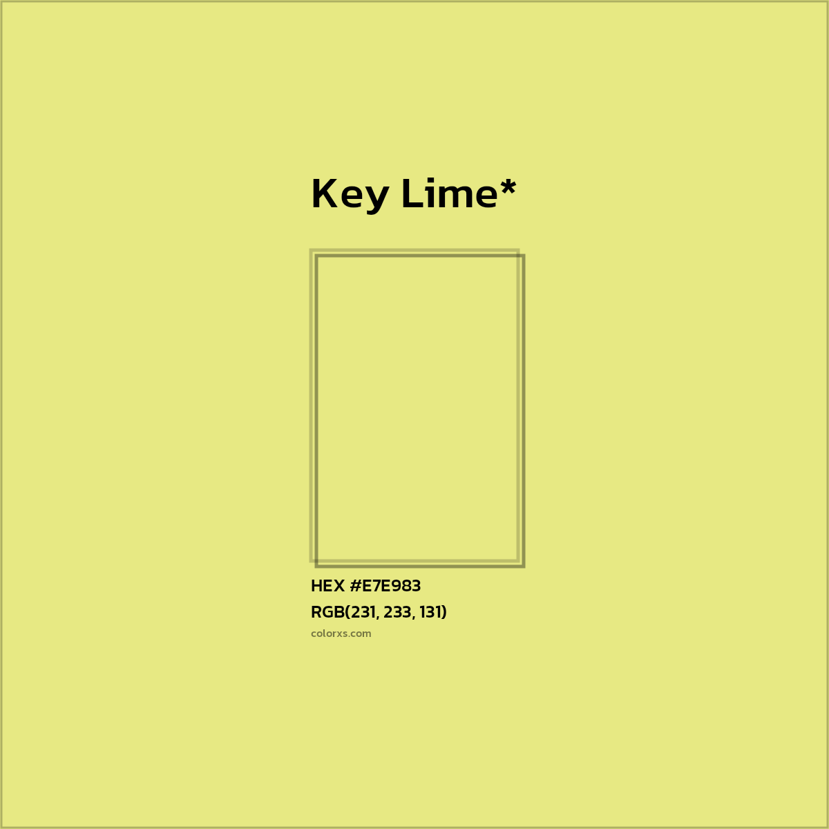 HEX #E7E983 Color Name, Color Code, Palettes, Similar Paints, Images