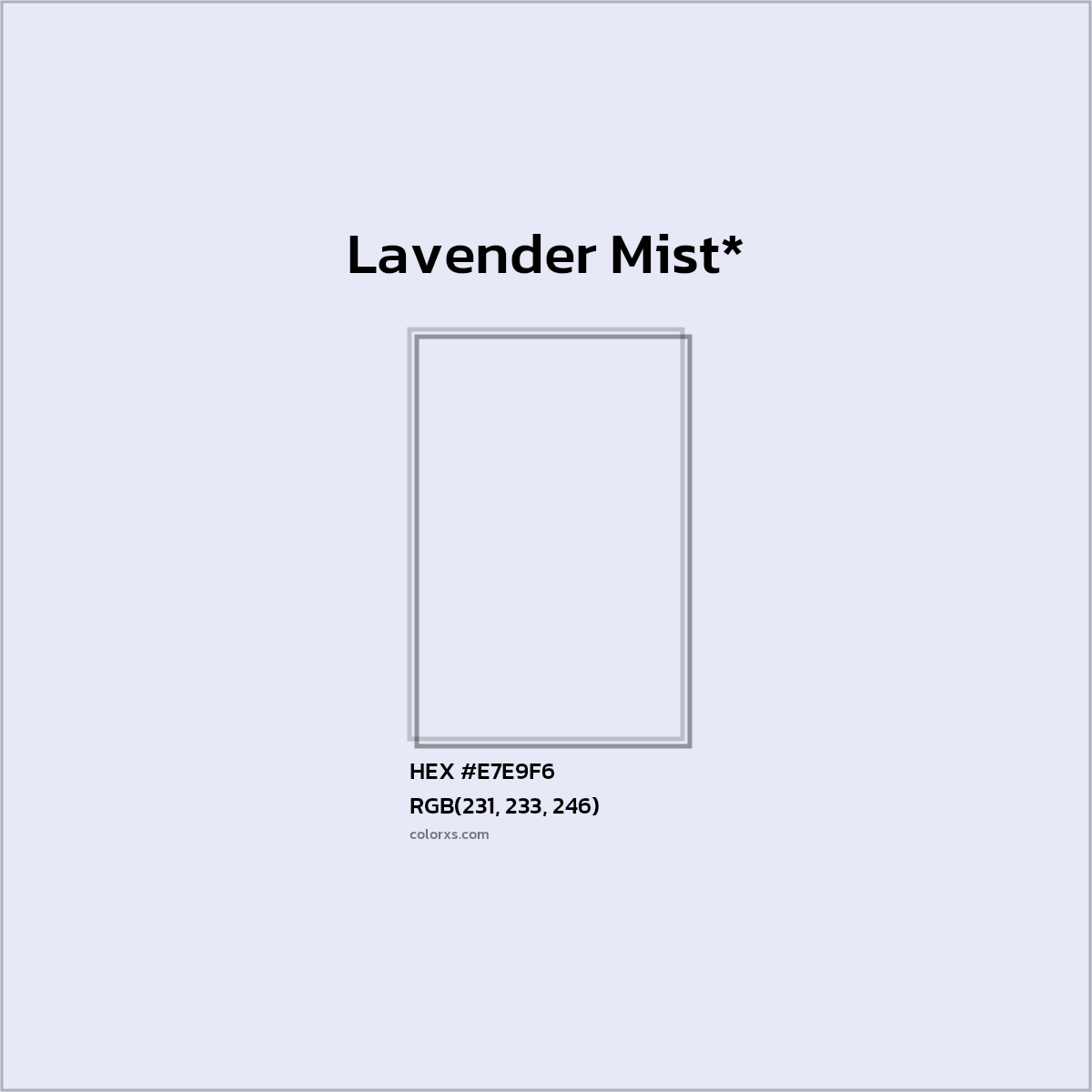 HEX #E7E9F6 Color Name, Color Code, Palettes, Similar Paints, Images